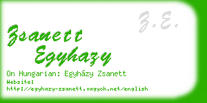 zsanett egyhazy business card